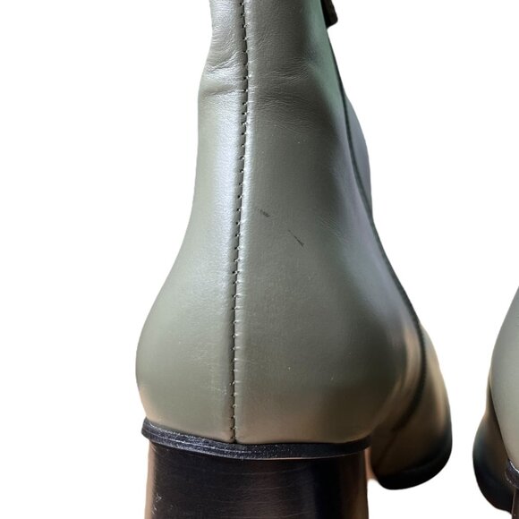 Alohas‎ Womens South Leather Square Toe Block Heel Ankle Boots EU 42 US 11 Green - Picture 14 of 14